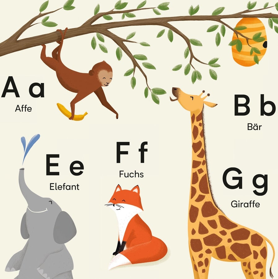 ABC Poster Tieralphabet Kinderzimmer