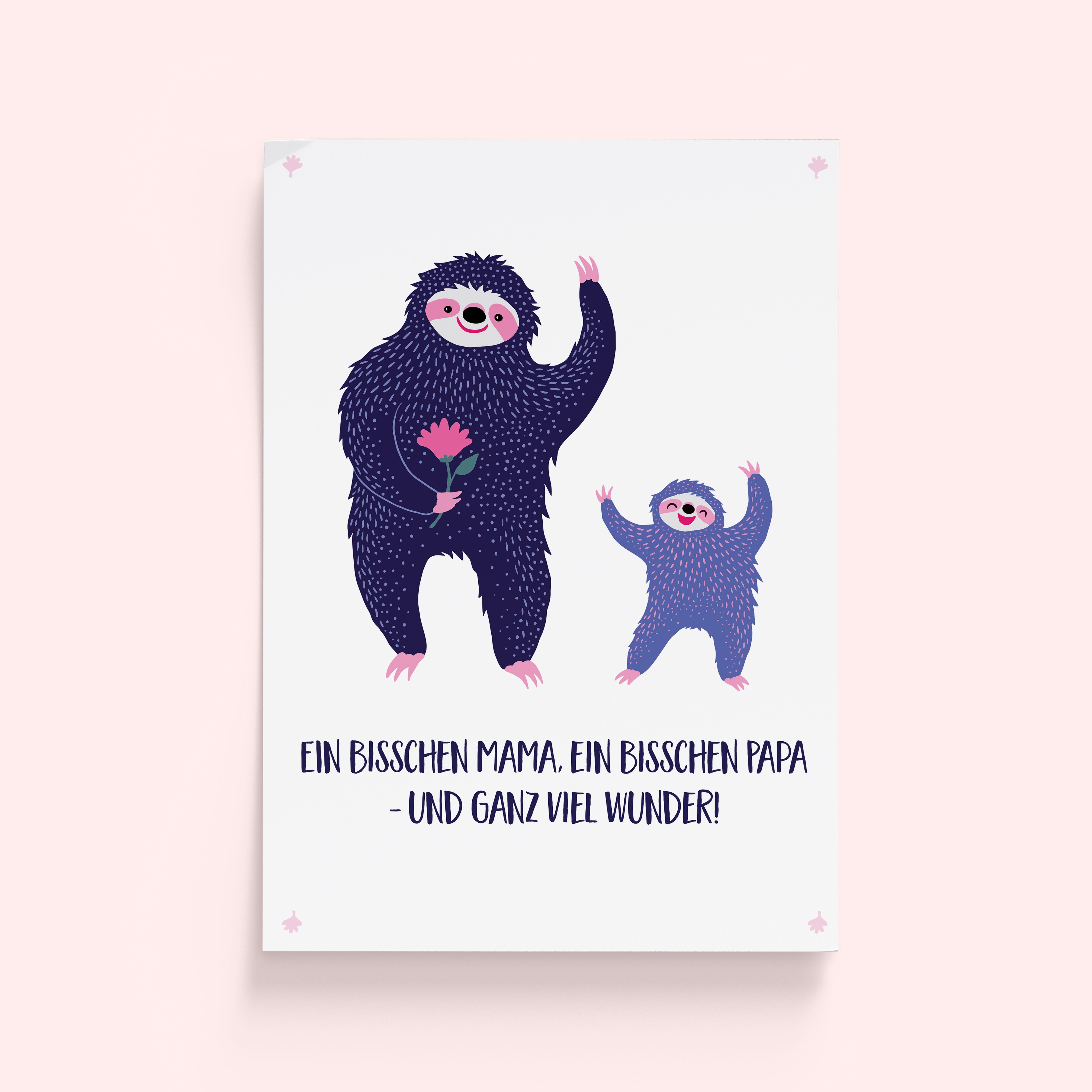 Postkarte "Ein bisschen Mama, ein bisschen Papa"