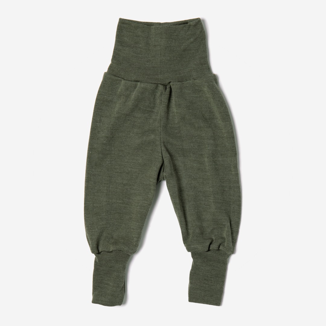 Baby-Hose Wolle-Seide in Olive