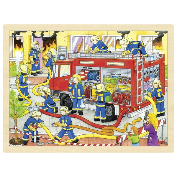 Goki Einlegepuzzle Feuerwehreinsatz
