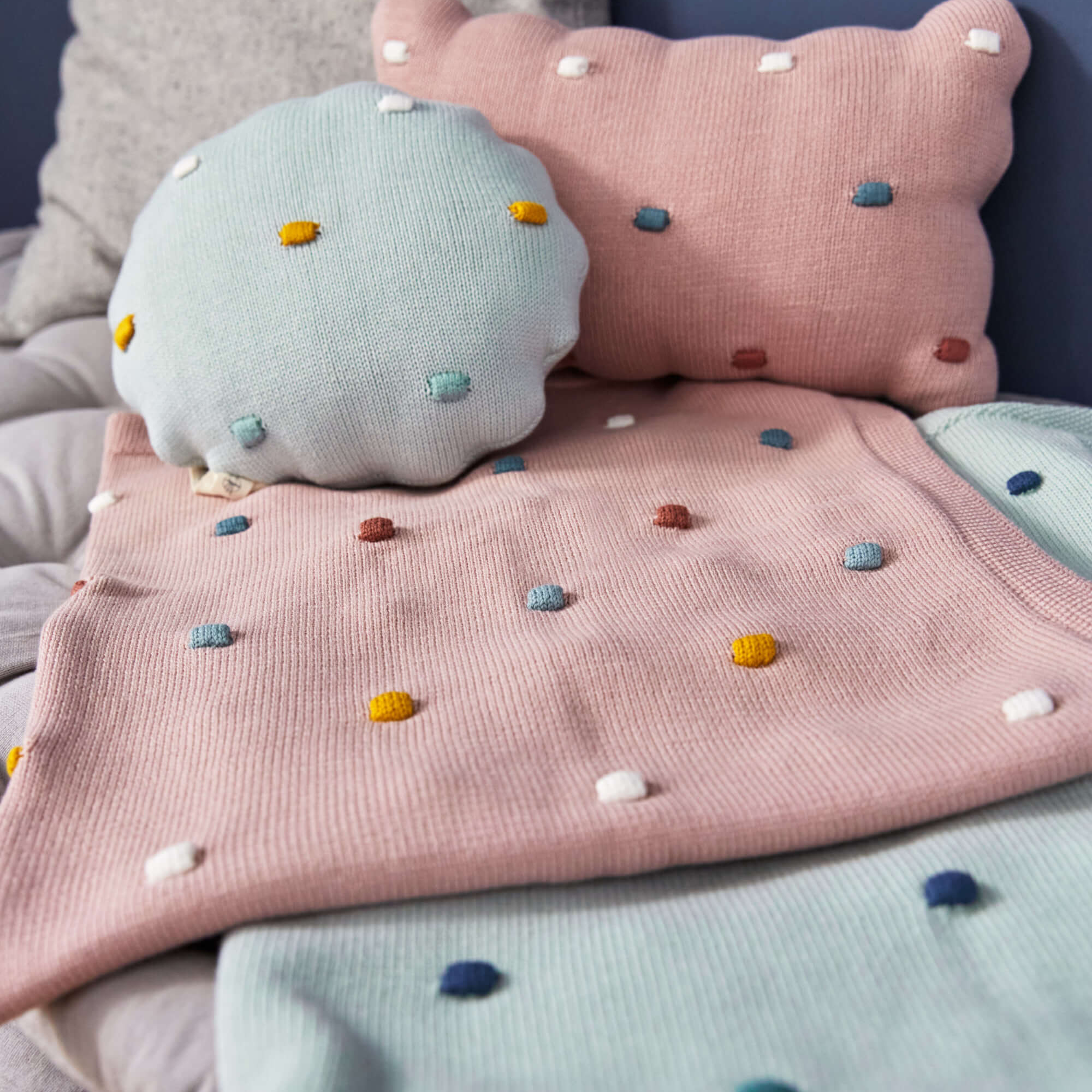 Baby-Decke GOTS "Dots Dusty Pink" 80x100 cm 