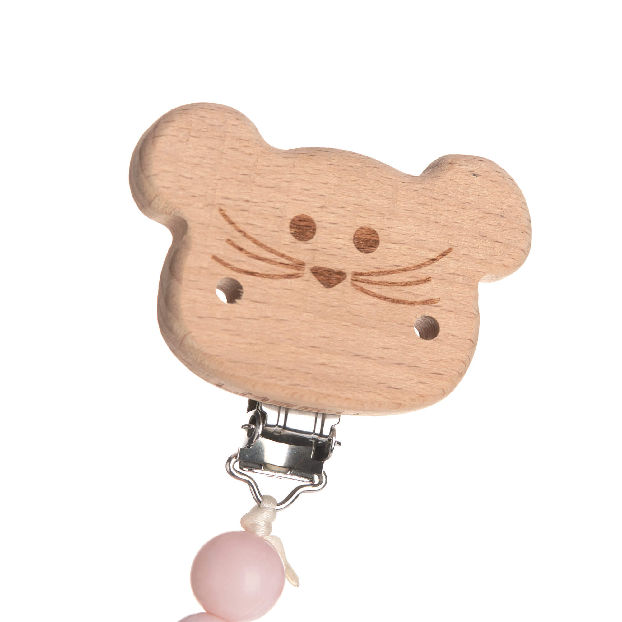 Schnullerkette aus Holz mit Silikonring "Little Chums Mouse"